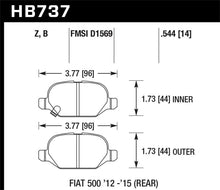 Load image into Gallery viewer, Hawk 12-15 Fiat 500 Abarth Rear HPS 5.0 Brake Pads