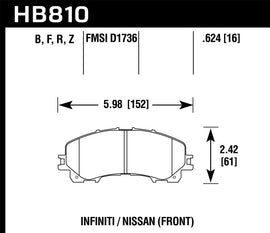 Hawk 14-17 Infiniti Q50 Performance Ceramic Street Front Brake Pads