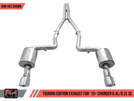 AWE Tuning 2015+ Dodge Charger 6.4L/6.2L SC Non-Resonated Touring Edition Exhaust - Silver Tips