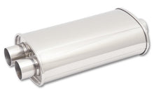 Load image into Gallery viewer, Vibrant StreetPower Oval Muffler 5in x 9in x 15in - 3in inlet/Dual Outlet (Center In - Dual Out)