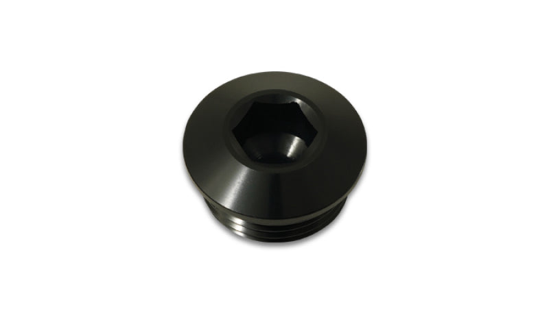 Vibrant Aluminum -10AN ORB Slimline Port Plug w/O-Ring - Anodized Black