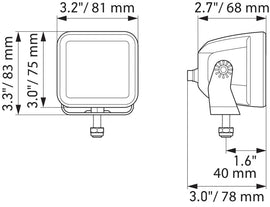 Hella Universal Black Magic 3.2in L.E.D. Cube Kit - Flood Beam (Long Range)