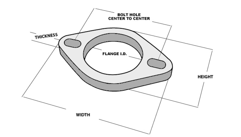 Vibrant 2-Bolt T304 SS Exhaust Flange (2.5in I.D.)