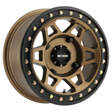 Load image into Gallery viewer, Method MR405 UTV Beadlock 15x7 5+2/38mm Offset 4x136 106mm CB Method Bronze Wheel - Matte Black Ring