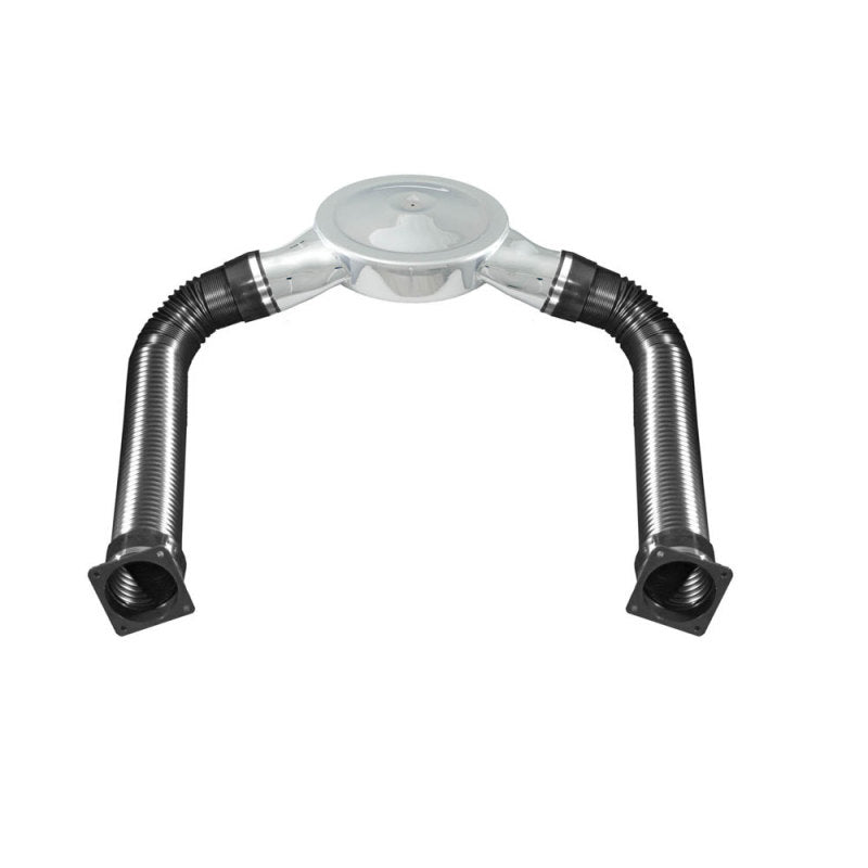 Spectre Box Spectre Air Box Kit 14in. / Dual 120 Degree Inlets - Chrome w/Black Du ...