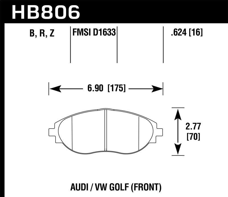Hawk 16-17 Audi A6 HPS 5.0 Front Brake Pads