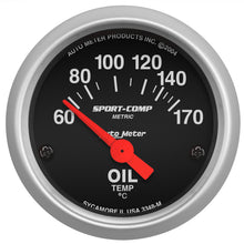 Load image into Gallery viewer, Autometer Sport-Comp 52mm 60-170 Degree Short Sweep Electronic Oil Temperature Gauge