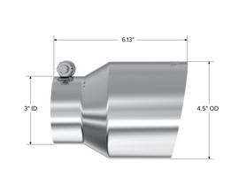 MBRP Universal Stainless Steel Dual Wall Tip 4.5in OD/3in Inlet/6.13in L