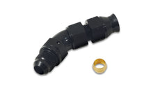 Load image into Gallery viewer, Vibrant 45 Degree 5/16in Tube to Male -6AN Flare Adapter w/ Olive Inserts