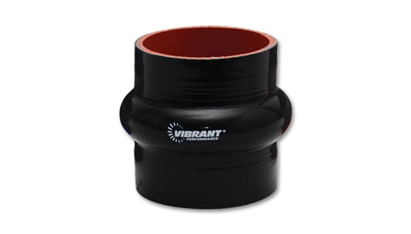Vibrant 4 Ply Reinforced Silicone Hump Hose Connector - 2.5in I.D. x 3in long (BLACK)