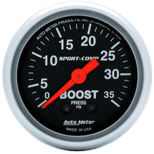 Load image into Gallery viewer, Autometer Sport-Comp 52mm 35 PSI Mechanical Boost Gauge