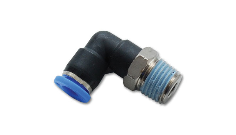 Vibrant Male Elbow Pneumatic Vacuum Fitting (1/4in NPT Thread) - for use with 3/8in(9.5mm) OD tubing