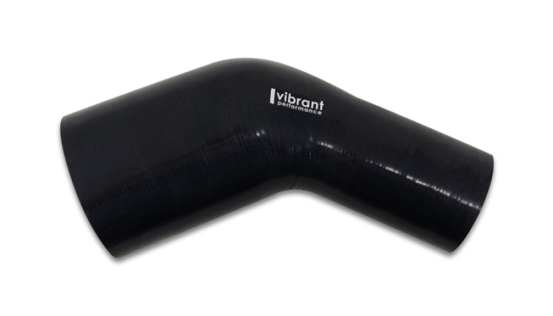 Vibrant 2.50in ID x 3in ID Gloss Black Silicone 45 Degree Transition Elbow