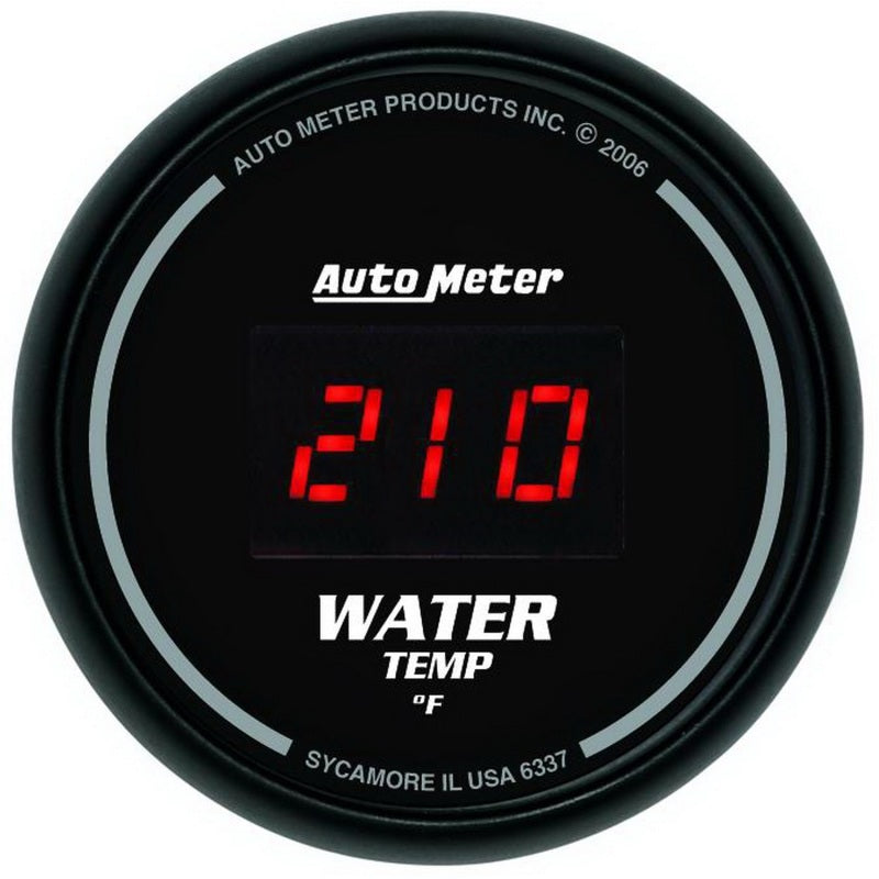 Autometer Black 0-300 F Digital Water Temp Gauge