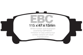 EBC 10+ Lexus RX350 3.5 (Japan) Extra Duty Rear Brake Pads