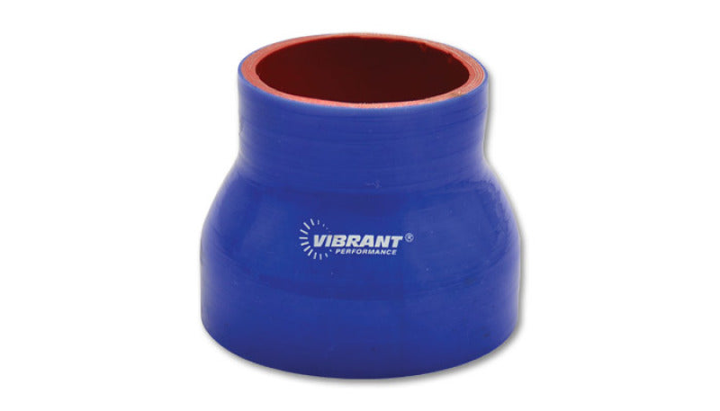 Vibrant 4 Ply Reinforced Silicone Transition Connector - 2in I.D. x 2.5in I.D. x 3in long (BLUE)