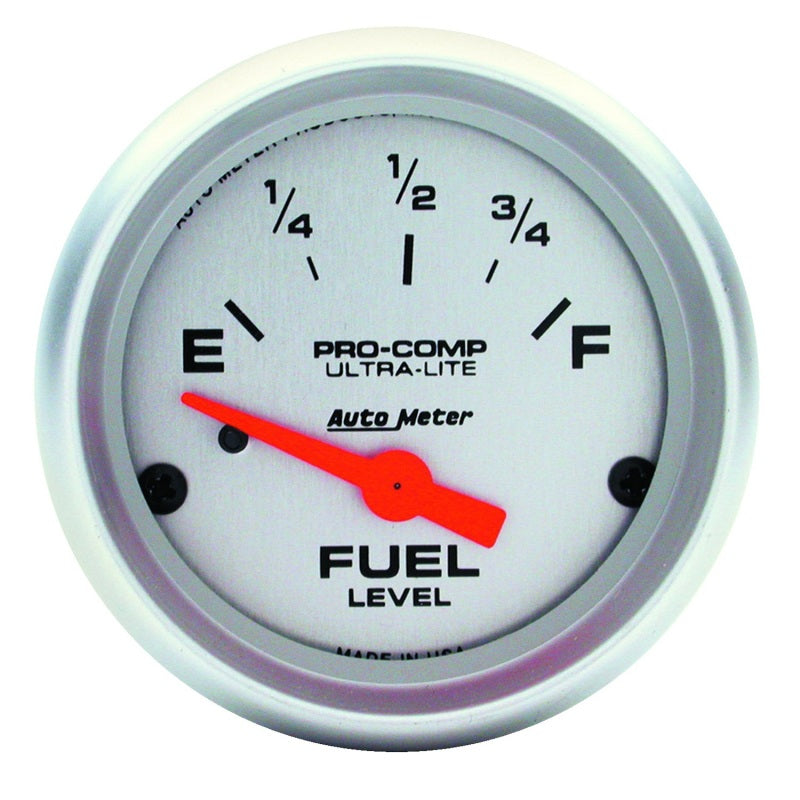 Autometer Ultra-Lite 52mm 73 OHMS Empty/10 OHMS Full Short Sweep Electronic Fuel Level Gauge